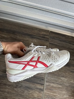 Asics Gel Resolution Running Sneakers Women's Size 10 White Pink E55UJ New