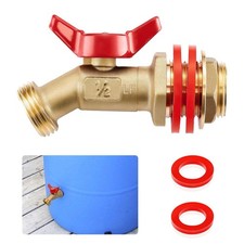 MinimproverBrass Water Ball Valve with Bulkhead Fitting Adapter,3/4Male G