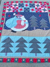 Vintage Winter Christmas Quilt Pieced Country Primitive 44x 57