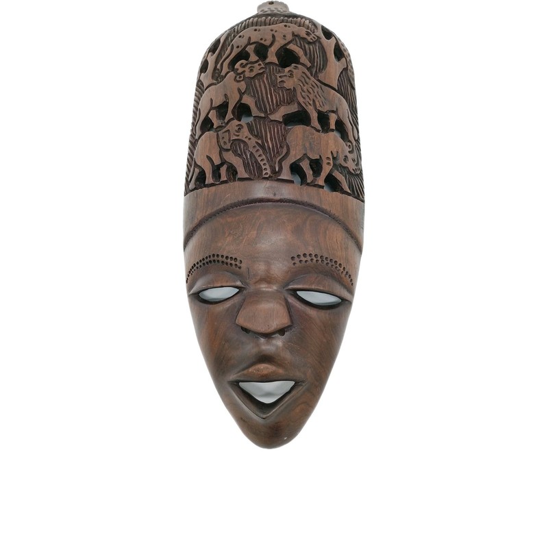  Wood Carved Tribal African Decoration Wall Hanging Mask