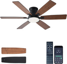 52 Inch Ceiling Fans with Lights and Remote - Low Profile Ceiling Fan with Light