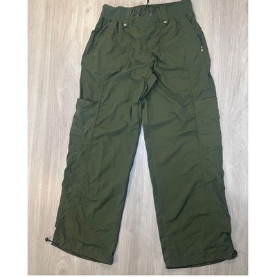 No Boundaries Olive Green Cargo Pants Womens Small 4-6 Y2K Gorpcore Bungee Hem