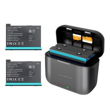 2 Packs Insta 360 X3 Battery with Charger Hub for Insta 360 ONE X3 Battery 18