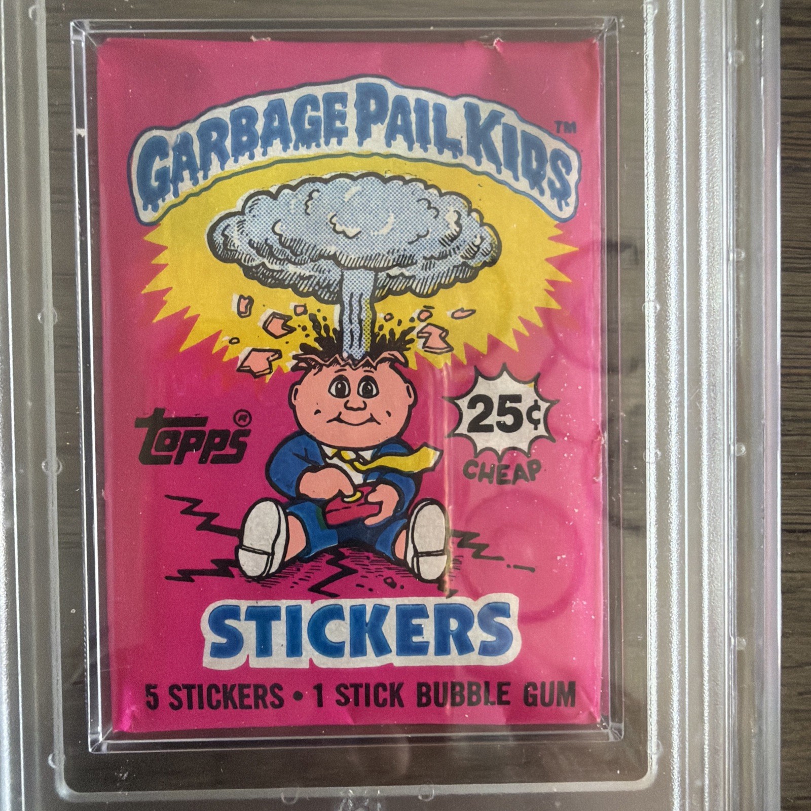 1985 Garbage Pail Kids Sealed Wax Pack PSA 8 1st Series 1 GPK Unopened Adam Bomb view 3