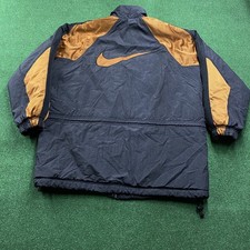 Vintage Nike Jacket Mens M Black 90S Puffer Embroidered Swoosh Pullover Coat