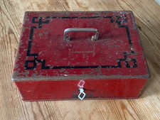 Large Vintage Metal Cash Box With Key