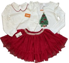 Gymboree Girls 7/8 Tulle Skirts 7 2 Tops 7 8 White Christmas Holiday 3PC NWT