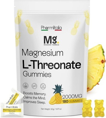 Magnesium L-Threonate Gummies for Adults & Kids 2000mg   Brain Supplements for