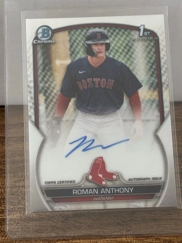 2022 Bowman Chrome Prospect 1st Bowman Roman Anthony Auto Baseball Card Mint