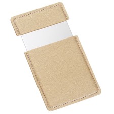 Espejo de bolsillo pequeño espejo de viaje acero inoxidable dorado 2,44 x 3,74 pulgadas