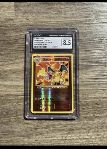 Pokémon TCG Charizard Reverse Holo Evolutions 11/108 CGC 8.5 150 HP