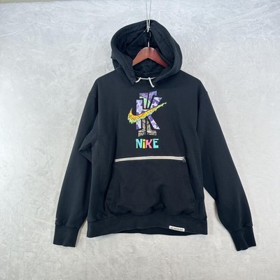Nike Hoodie Mens M Black Dri-FIT Kyrie Spongebob Graphic Zip Pocket Pullover