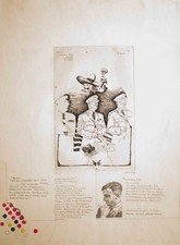 Processi di Norimberga guerra mondiale politica Marek sign disegno acquaforte 1967 1/8