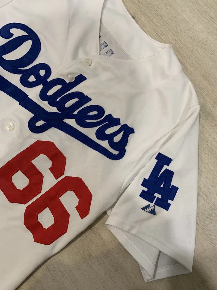 Medium Majestic Yasiel Puig La Dodgers Jersey #66 Size 48 - Image 3 of 4