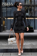 Dolce & Gabbana Floral Print Lace Trimmed Bodycon Black Mini Dress IT40