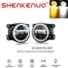 For Jeep Wrangler 2007-2015 4 Inch Round Led Fog Lights Driving Lamps Halo