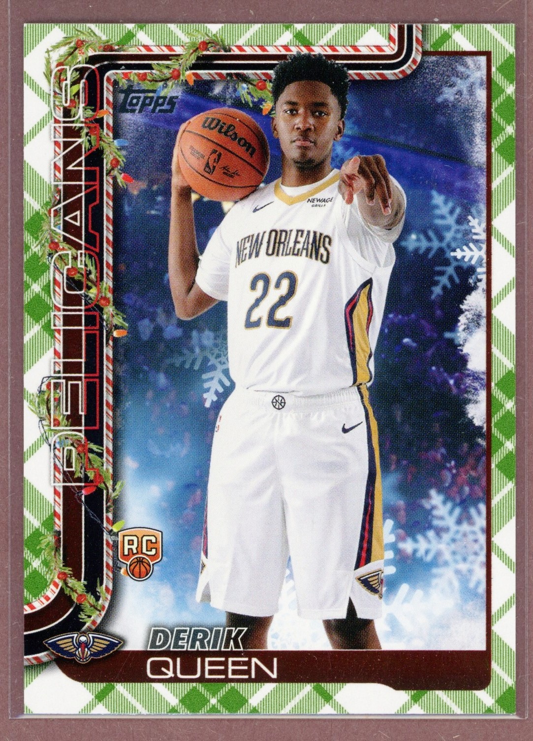 2025-26 Topps Holiday Plaid #H173 Derik Queen RC (Pelicans)