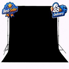 Black Backdrop for Photography - Durable Fabric Background 5x7ft