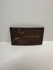 Winchester Repeating Arms Belt Buckle Retro Firearm Promo Vtg 1970s 2 1/4 x 4"