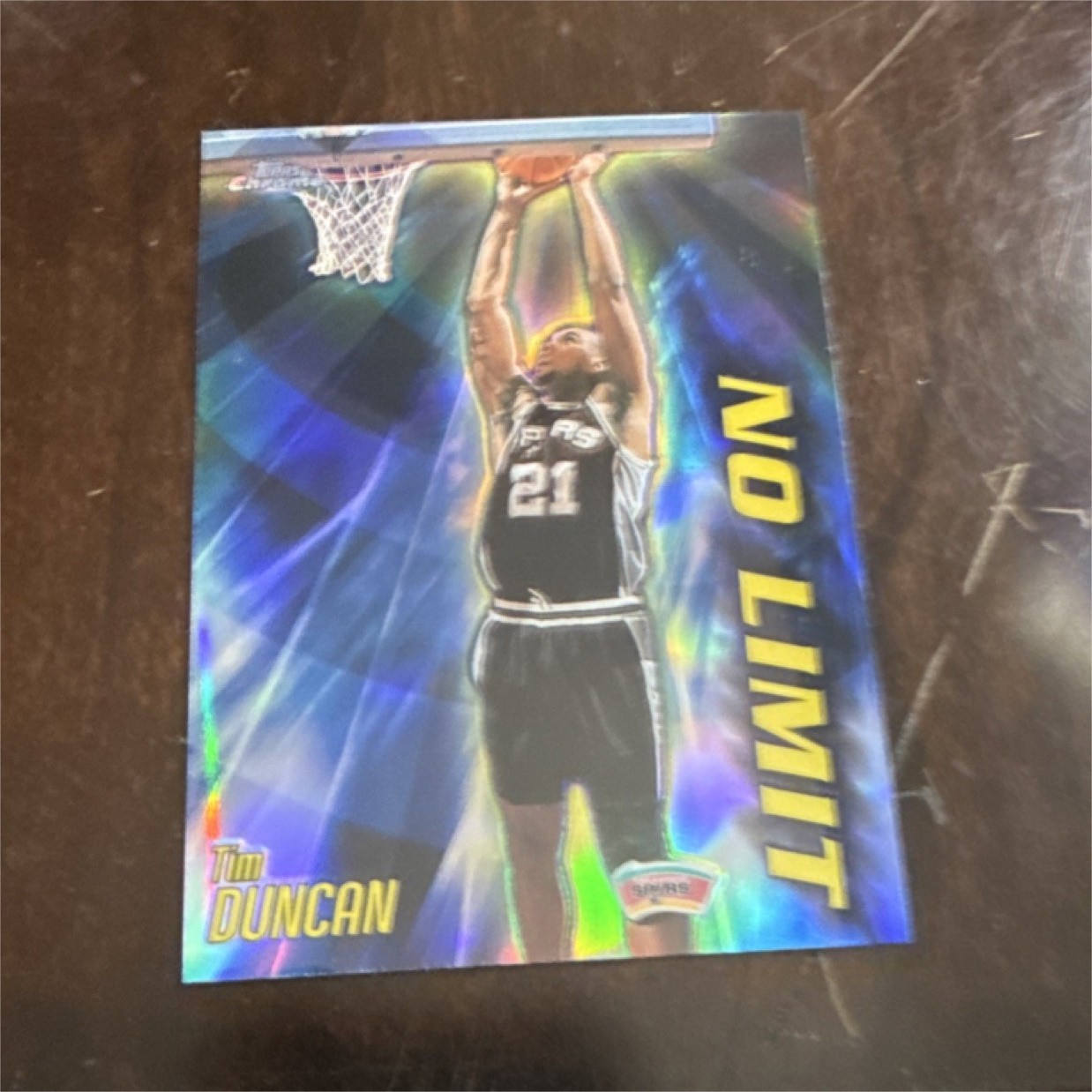 2001 Topps Chrome No Limit Tim Duncan NL5 San Antonio Spurs refractor 