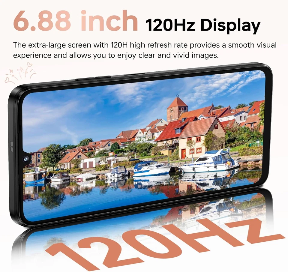 Smartphone Android 15, 6.88" 120Hz Telefono Cellulare, 12GB+256GB/1TB Cellulari  - Immagine 2 di 4