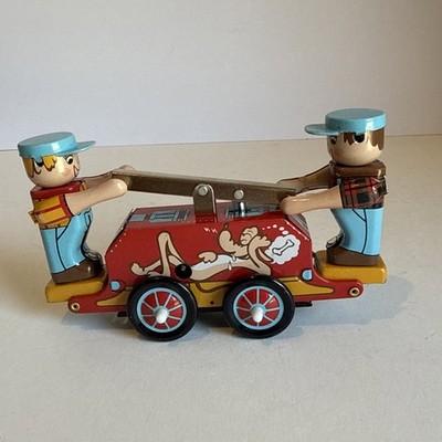 Reproduction Tin Wind Up Clockwork Toy Railway Truck | eBay
