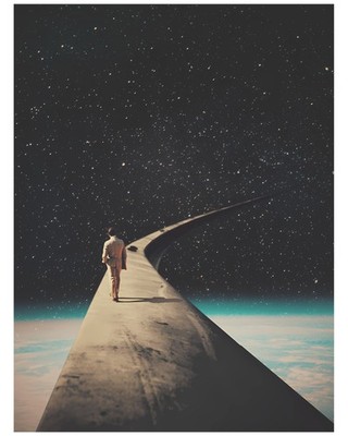 We Chose This Road My Dear Baseball  Poster Space Man Astronaut