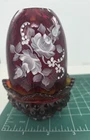 Fenton Ruby Red Art Glass Fairy Lamp Light Hand Painted Signed #597