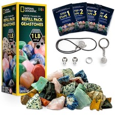 NATIONAL GEOGRAPHIC Rock Tumbler Refill Kit - 1 Lb. 1 Pound, Multicolor