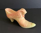 New ListingFenton Glass Burmese Satin Daisy & Button Cat Head Shoe/Slipper With UV Glow.