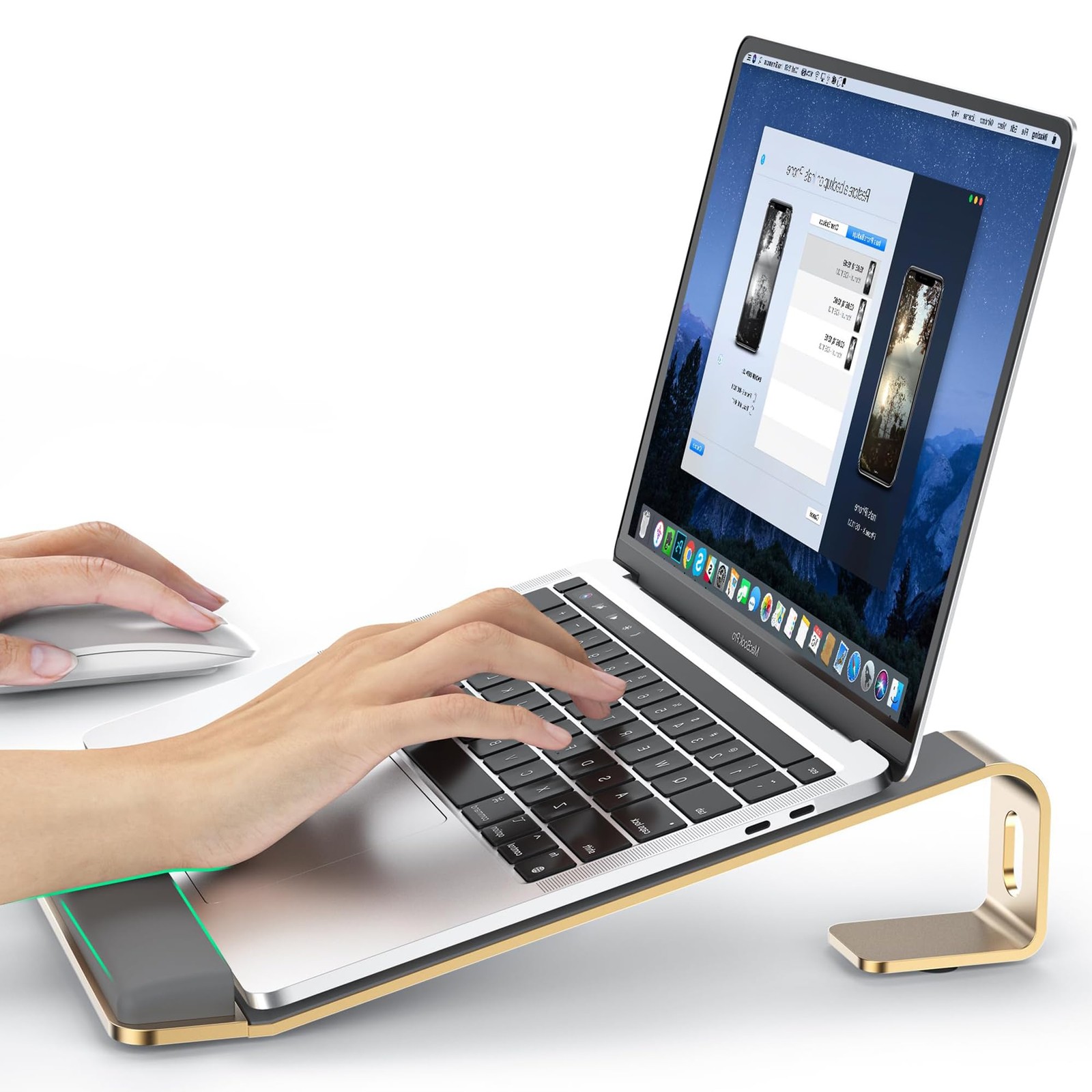 LOXP Laptop Stand for Desk, Laptop Stand with Wrist Support, Ergonomic Detach...