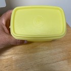 Vtg Yellow Tupperware Shelf Savers Container with/ Lid 1243-6 -4.5" tall 3.5" W — photo 3