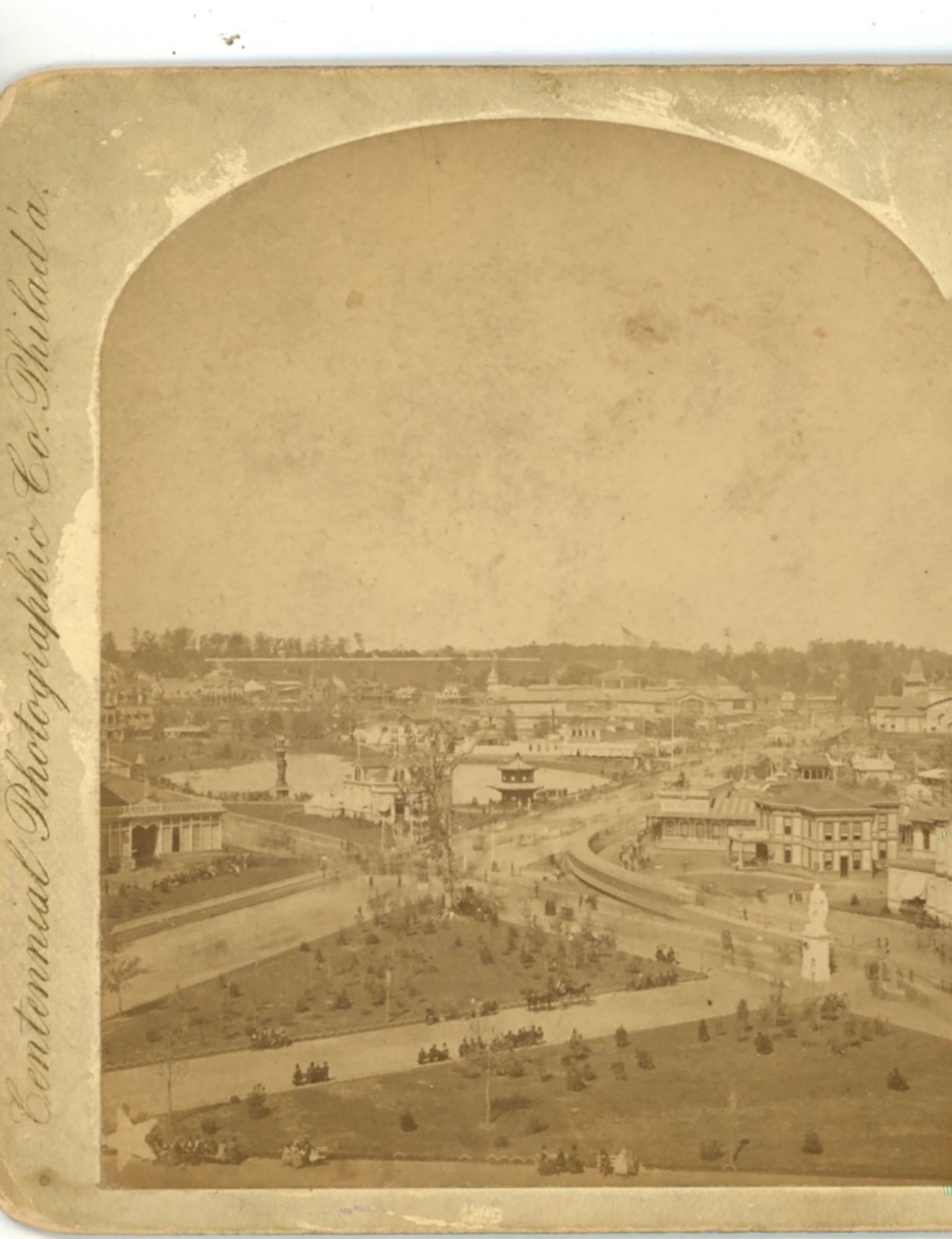 Pennsylvania Day Liberty Hand/Torch Philadelphia Centennial Expo Stereoview 1876