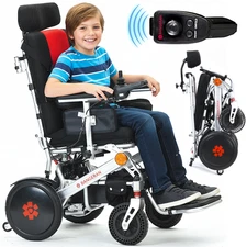 Ergonomic Double Motors Power Wheelchair, Distant Remote Controller Included