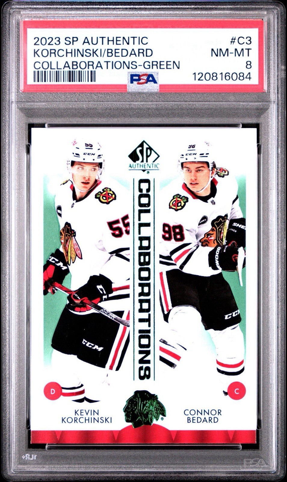 2023-24 Sp Authentic - Collaborations Connor Bedard, Kevin Korchinski #C-3 Green