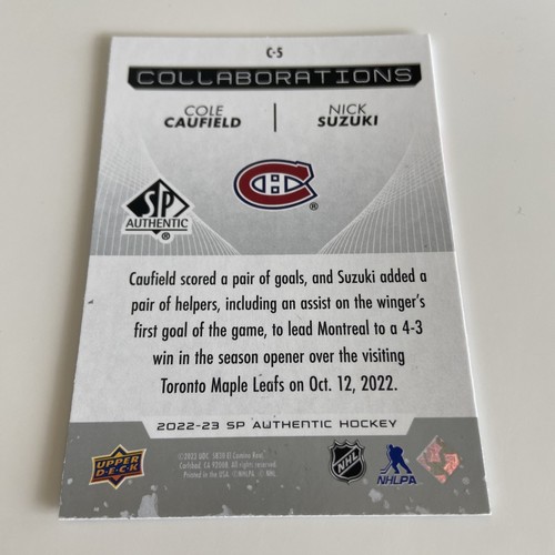 NHL Card - Caufield / Suzuki - Collaborations - SP Authentic 2022-23 - Canadiens - Picture 2 of 2