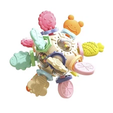 PandaEar Baby Montessori Sensory Toys for 0-6 Months, Silicone colorful 