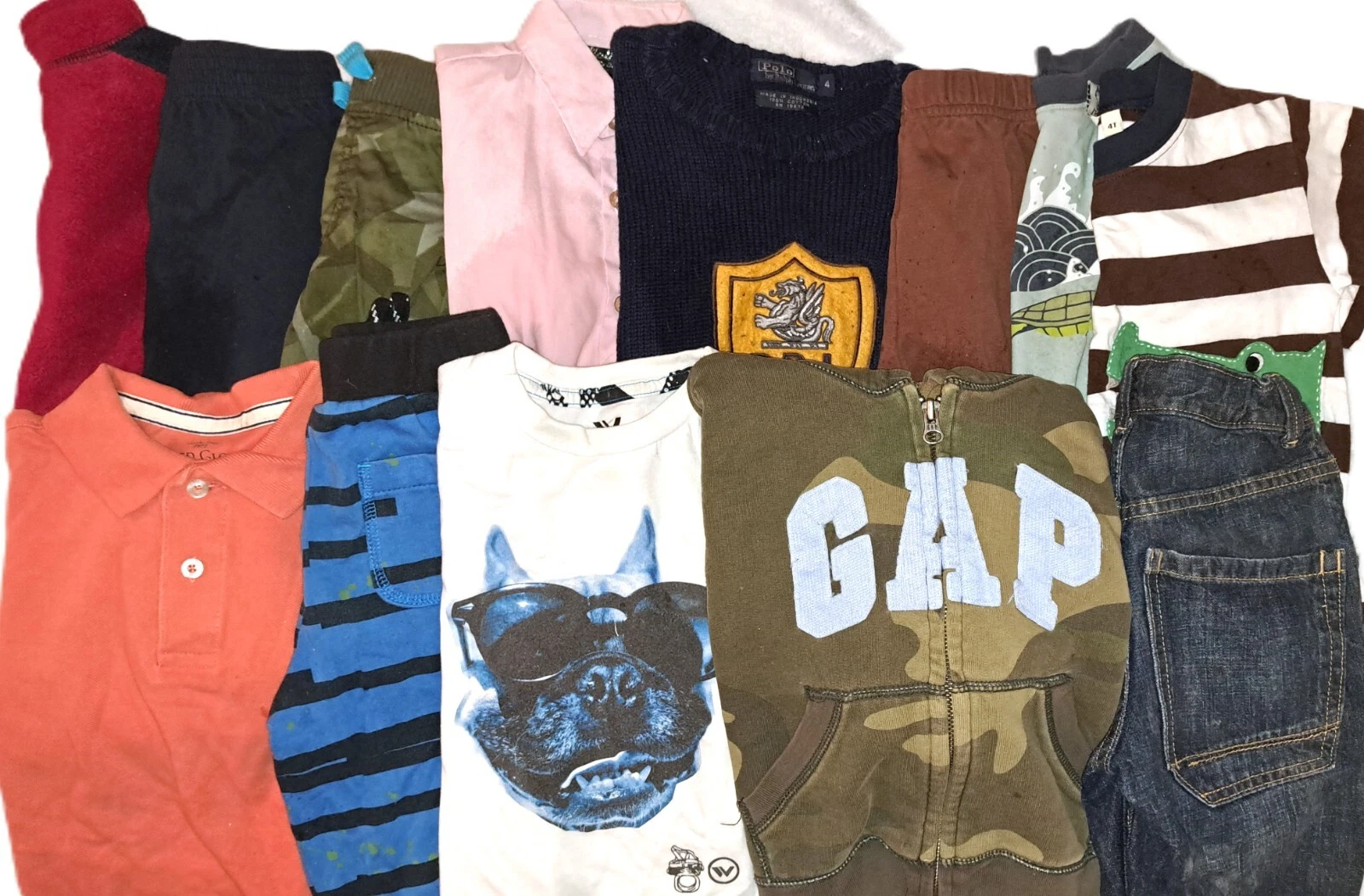 LARGE LOT Boys Baby Clothes 4T fall winter BOUTIQUE POLO shorts shirts summer