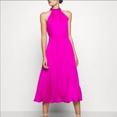 banana republic soft satin midi dress Banana Republic Soft Satin Midi Dress FUCHSIA PINK SIZE 6 NEW