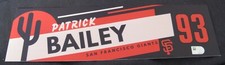 Patrick Bailey Game Used Team Issued 2023 Locker Tag San Francisco Giants MLB