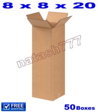 50 - 8x8x20 Cardboard Boxes 32-ECT Mailing Packing Shipping Corrugated Carton