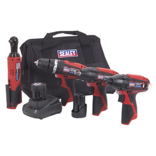 Sealey 12V Cordless 4PC COMBO KIT, 2 