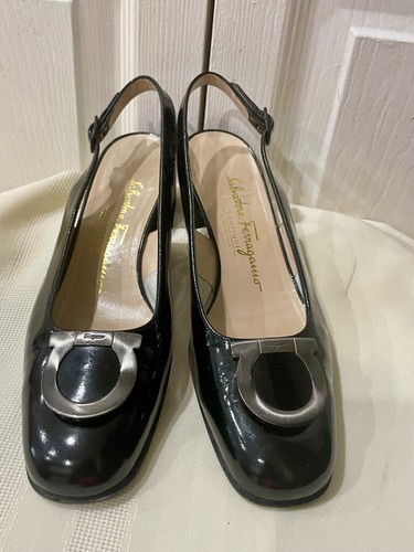 PREPPY CHIC SALVATORE FERRAGAMO LACKLEDER PUMPS MADE IN ITALY GRÖSSE 7 - Bild 4 von 19
