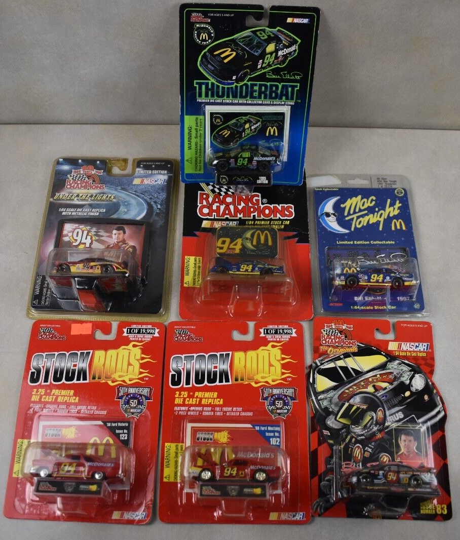 7 Racing Champions Bill Elliott 1/64 Diecast McDonald's, Mac