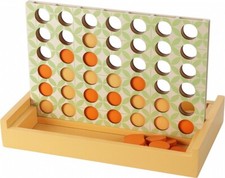 Holzspiel Vier Farben gewinnt Familienspiel 24 x 15 cm Vier in einer Reihe  S104