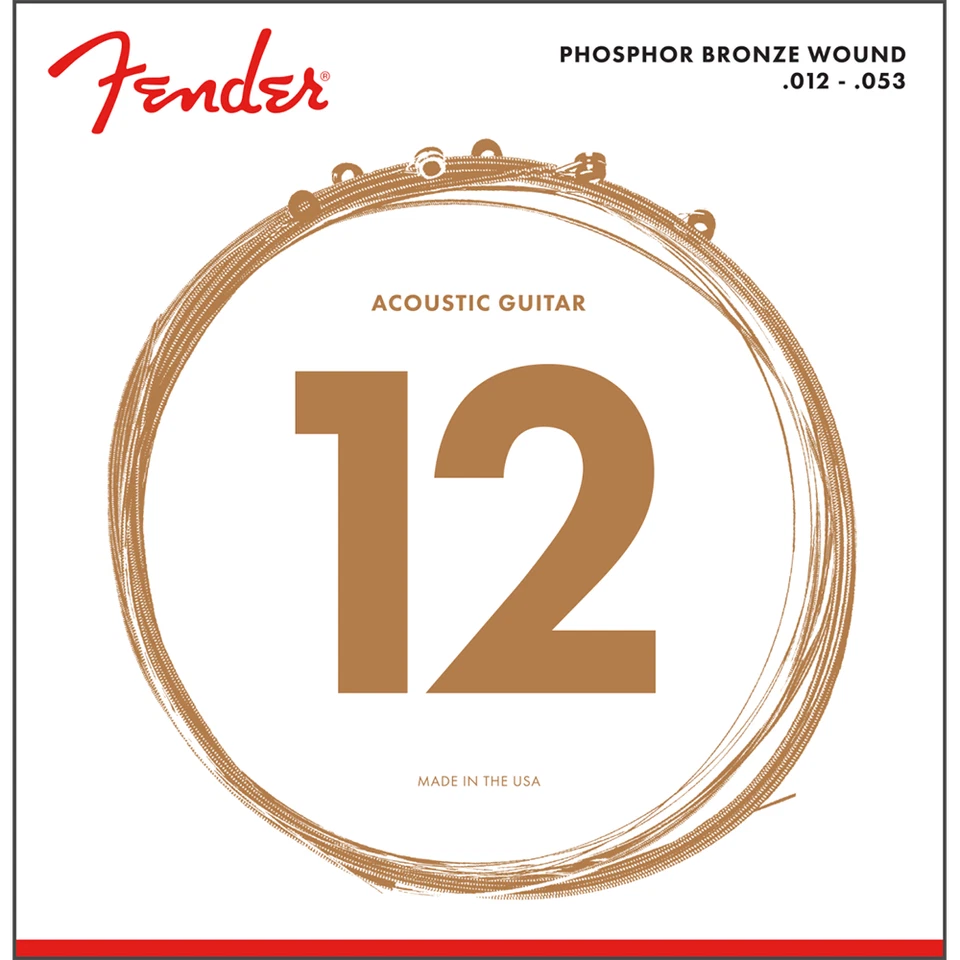 6 sets! Fender 60L Light Phosphor Bronze Acoustic Guitar Strings – 12-53 - Image 2 of 2