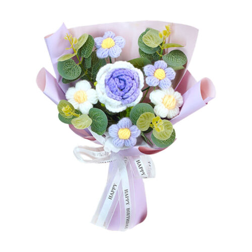 Crochet Flower Bouquet Rose Handmade Knitted Eternal Flowers Bouquet GV - Picture 16 of 18