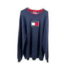 Tommy Hilfiger  Men  s XXL Navy Logo Premium Vintage Sweater Preppy Y2K