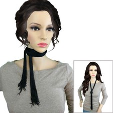 Vintage Black Tassel Necklace Convertible Belt Tie Wrap Long 54"