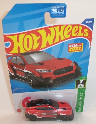 2022 HOT WHEELS 1:64 HW GREEN SPEED 1/5 RED FORD MUSTANG MACH-E 1400 #73/250